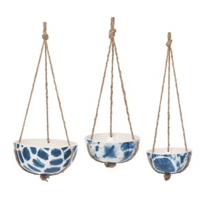 Transpac Ceramic 7.25 in. Shibari Bowl Planters Set of 3 - 1 of 2