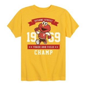 Boys' - Sesame Street - Elmo Track And Field Champ Short Sleeve Graphic T-Shirt - 1 of 4