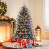Costway 5/6/7 FT Artificial Xmas Tree with 844/1168/1646 Branch Tips 250/350/470 LED Lights 11 Lighting Modes - 2 of 4