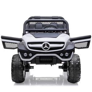 Ride On Truck Car for Kids, 2 Seater 24V  Licensed Mercedes Benz, Toddles Electric Car, Ride On Toy with Led Lights, USB&Music - 1 of 4