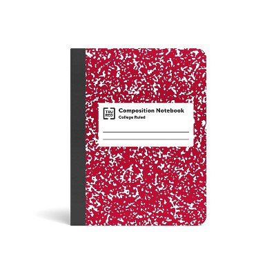 Staples Composition Notebook 9.75" x 7.5" College Ruled 100 Sh. Red TR55065M/55065