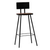 vidaXL Bar Chair Set of 2 Dark Brown, Black - 4 of 4