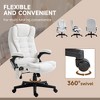 TiramisuBest 6 Point Vibrating Massage Office Chair with Heat, Reclining Back, Padded Arms, Remote, Cream White Polyester - 2 of 4