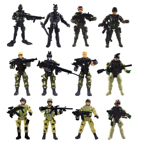 Insten 12 Special Force Army Swat Soldiers Action Figure Toys, 4 Inches  Tall : Target