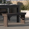 Taylor & Logan 40"x12" Ingles Solid Pine Folding Farm Bench Red: Secure Locking, Indoor/Outdoor Use - 4 of 4