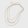 Semi-Precious Pearl and Stars Station Necklace Set 3pc - Universal Thread™ Gold: Recycled Brass Multi-Strand - 3 of 4