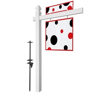 Casafield  Real Estate Sign Post for Open House and Yard Sale Signs with Flat Cap and Gothic Cap Options - Vinyl PVC - White - 1 of 4