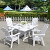 WestinTrends 5 Piece Outdoor Patio Dining Square Table and Curved Back Armchair Set - 2 of 2