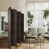MAYEERTY 6 Panel Room Divider Privacy Folding Screen Wood - 3 of 4