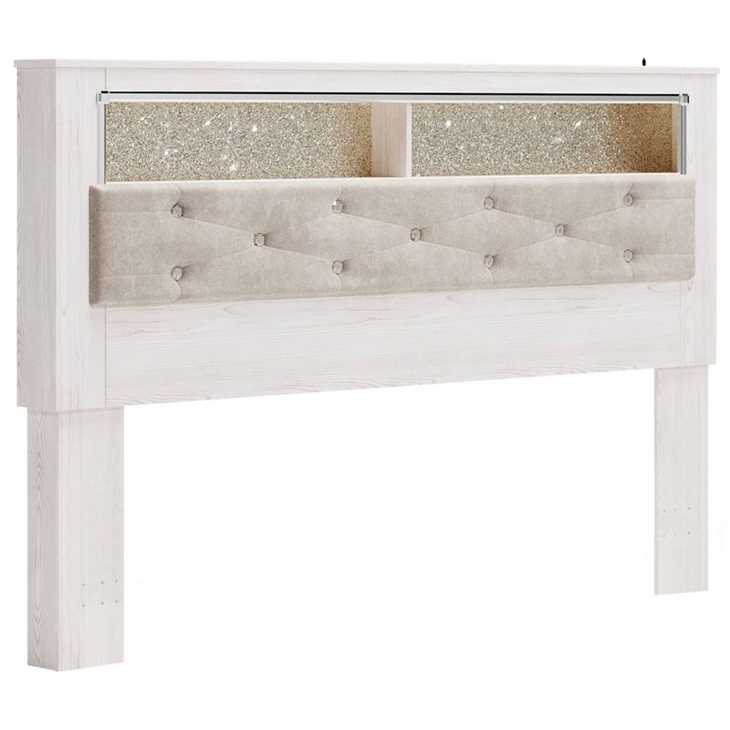 Altyra Upholstered Panel Bookcase Headboard White - Signature Design by Ashley, 1 of 4