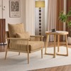 Karl Home Yellow Chenille Accent Chair Armchair With Pillow - 4 of 4
