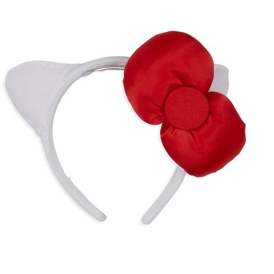 A Leading Role Sanrio Hello Kitty White Costume Headband With Red Bow