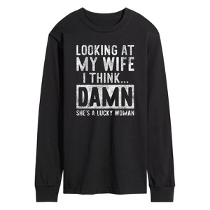Men's - Instant Message - Looking At My Wife Long Sleeve Graphic T-Shirt - 1 of 4