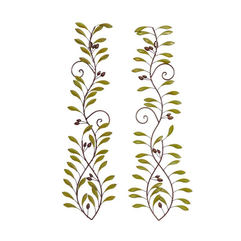 Set of 2 Metal Leaf Wall Decors Green - Olivia &#38; May, 3 of 8