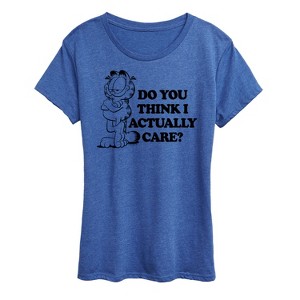 Women's - Garfield - Do You Think I Actually Care Short Sleeve Graphic T-Shirt - 1 of 4