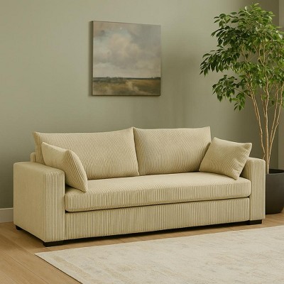 JUJABU 79” Modern Corduroy Loveseat Sofa with Soft Ribbed Fabric