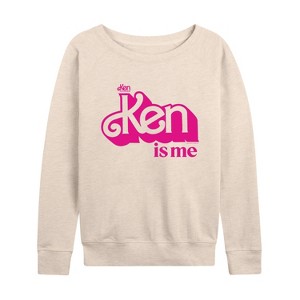 Women's - Barbie - Ken Is Me Lightweight French Terry Wide Neck Long Sleeve Shirt - 1 of 4