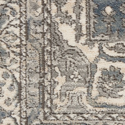 Elysian Grey/Ivory Hand-Knotted Round Synthetic Area Rug