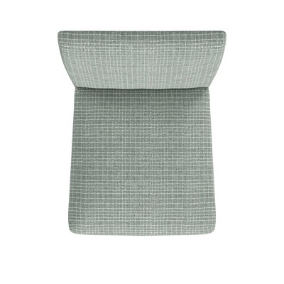 Gray Mini Grid Upholstered Counter Stool with Wood Legs