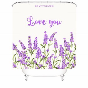 Valentine's Day Lavender Shower Curtains for Bathroom Waterproof Fabric Bath Curtain Durable Soft Stylish Bathroom Decor 72x72 Inch - 1 of 1