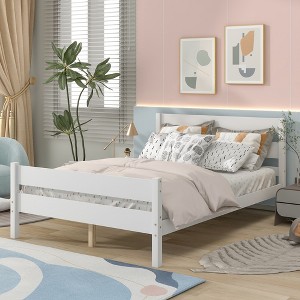 Wood Platform Bed with Headboard and Footboard RE-ModernLuxe - 1 of 4