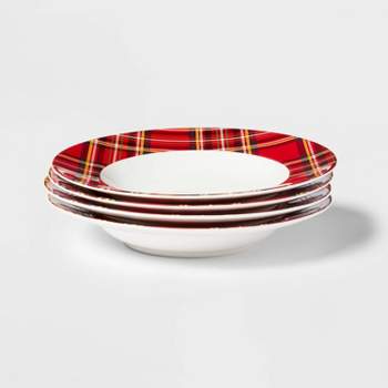16oz 4pk Porcelain Plaid Dinner Bowls - Threshold™