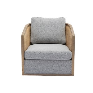 NicBex Swivel Accent Chair Modern 360� Rotating Barrel Chair with Rattan Frame for Bedroom,Living Room - 1 of 4