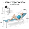 Crestlive Products 3 pcs Patio Outdoor Aluminum Mesh Chaise Lounge Chairs and Side Table Set Sun Lounger with Adjustable Backrest - 3 of 4