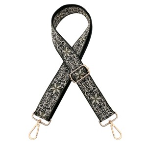 Wrapables Wide Adjustable Crossbody Handbag Strap, Women's Replacement Bag Strap for Purses, Gray Starflower - 1 of 4