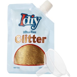 iDIY Ultra Fine Glitter (100g, 3.5oz Pouch) w Easy-Pour Bag & Funnel-Creamsicle Orange Non-Toxic, DIY Arts & Crafts, School Project, Festival, Resin - 1 of 4