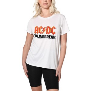 Women's AC/DC Jailbreak White Loose T-Shirt - 1 of 4
