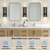 POWLIG 13.7-in 1-Light Black Battery Rechargeable Wall Sconces with Bubble Crystal Tube - 3 of 4