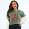 Simply Sage Market Women's Whimsical Let's Get Jolly Short Sleeve Garment Dyed Tee - 2 of 4