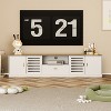 ATJafurn Entertainment Center Hidden Cat Litter Box Enclosure For 85inch Tv, Included Tv Stand And Glass Cabinet, Furniture Style Cat House - 3 of 4