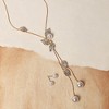 SOHI Women's Crystal Silver Leaf Drop Negligee Necklace - 2 of 4