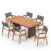 Christopher Knight Home Helena Rustic 7 Piece Outdoor Woven Rope Acacia Wood Dining Set with Rattan Slatted Table - 2 of 4