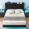 homfan Bed Frame with LED Lights, Upholstered Bed Frame with Headboard and Storage - 3 of 4
