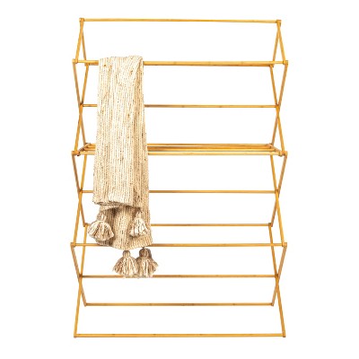 Large Natural Bamboo Collapsible Clothes Drying Rack
