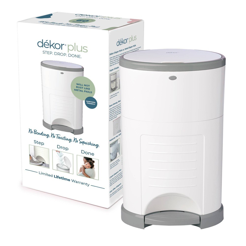 Photos - Other for Child's Room Diaper Dekor Plus Hands Free Diaper Pail - White
