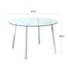 CAVINAS Round Dining Table with Glass Top Metal Legs for Dining Room - 4 of 4