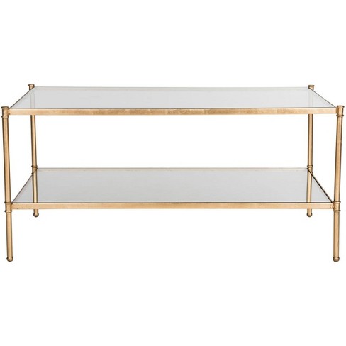 Aslan Coffee Table Gold glass Safavieh Target