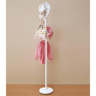 Slim Brown Steel Branch Coat Rack with Adjustable Hooks