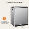 SEVOBAL Indoor Trash Cans 60 Liter Stainless Steel Trash Can with Dual Compartments Soft Close Lids - 3 of 4