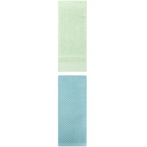 REGALWOVEN Solid Stripe Pattern Bathroom Face Hand Towels 14" x 30"/13" x 30" 2 Pcs - 1 of 4