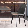 POVISON Contemporary Leather Dining Chairs Set of 2, Curved Back Side Chairs, Gray - 4 of 4