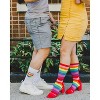 Memoi Women's Colors of the Rainbow Bright Stripe Crew Sock Multi 9-11 - 3 of 4