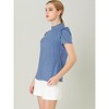 Allegra K Women's Ruffled Retro Short Sleeve Office Polka Dots Blouses - 4 of 4