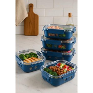 Racxily 8 PCS Glass Prep & Store Set with Silicone Grip Storage Set - 1 of 4
