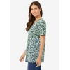Woman Within Women's Plus Size Perfect Printed Short-Sleeve V-Neck Tee - 4 of 4