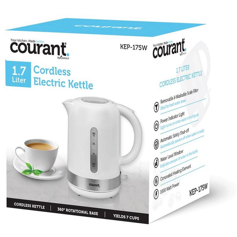 Courant 1.7 Liter Cordless Electric Kettle -White, 3 of 4